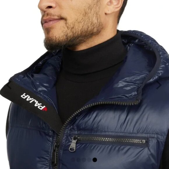 NWT PAJAR Ryan Puffer Hooded Vest Thinsulate Ribbed Navy Blue Packable Coat Zip - Picture 9 of 10